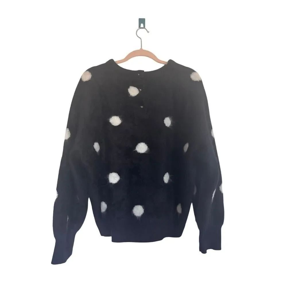 NakedCashmere NoName is needed brushed cashmere polka dot sweater black XL